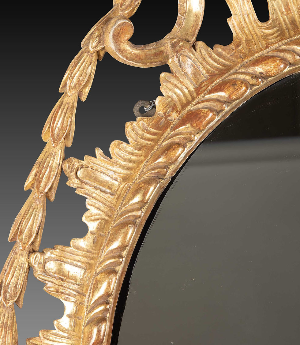 Thumbnail: 18th Century Carved Giltwood Wall Mirror