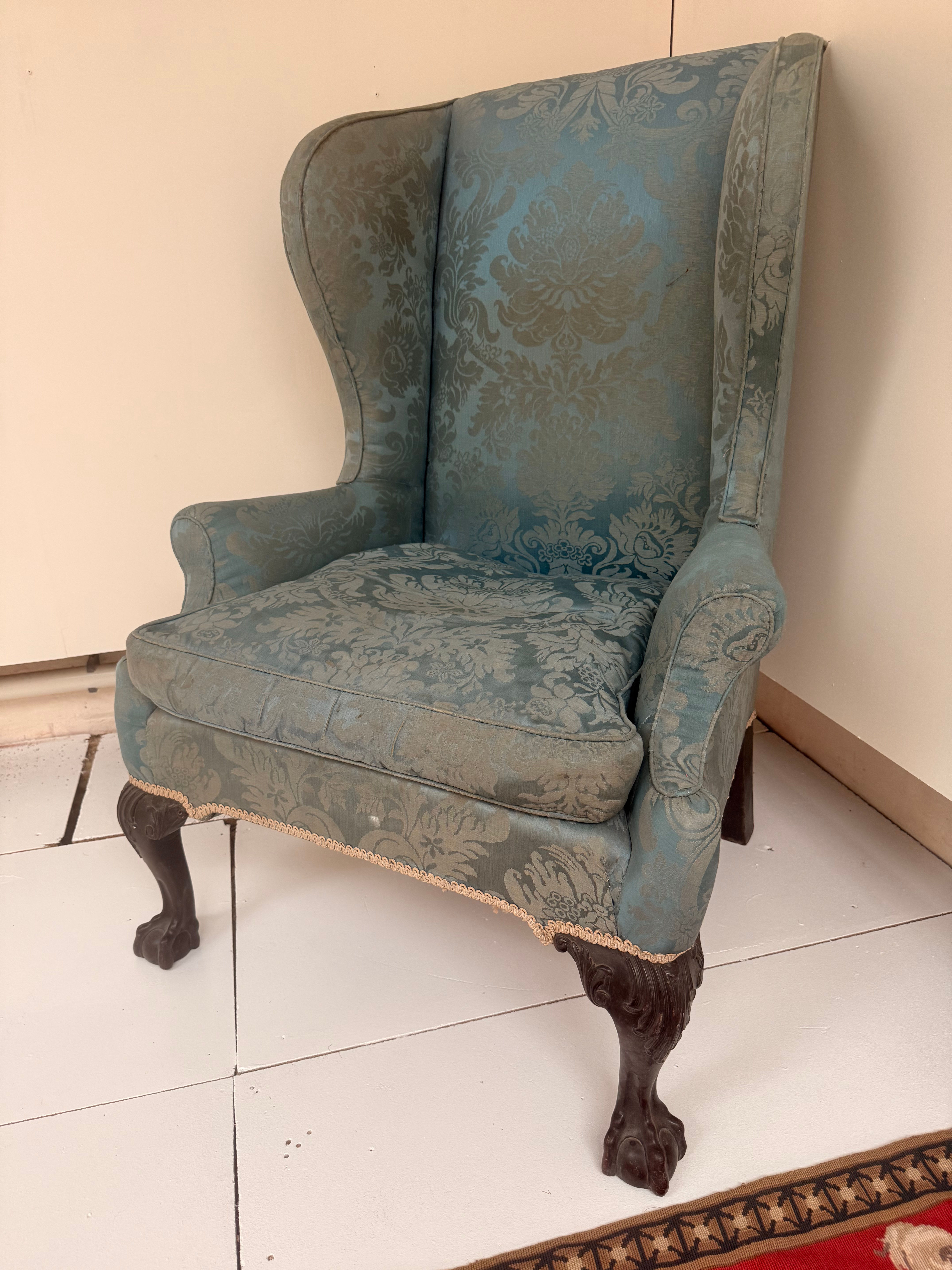 C18th Mahogany Wing Chair