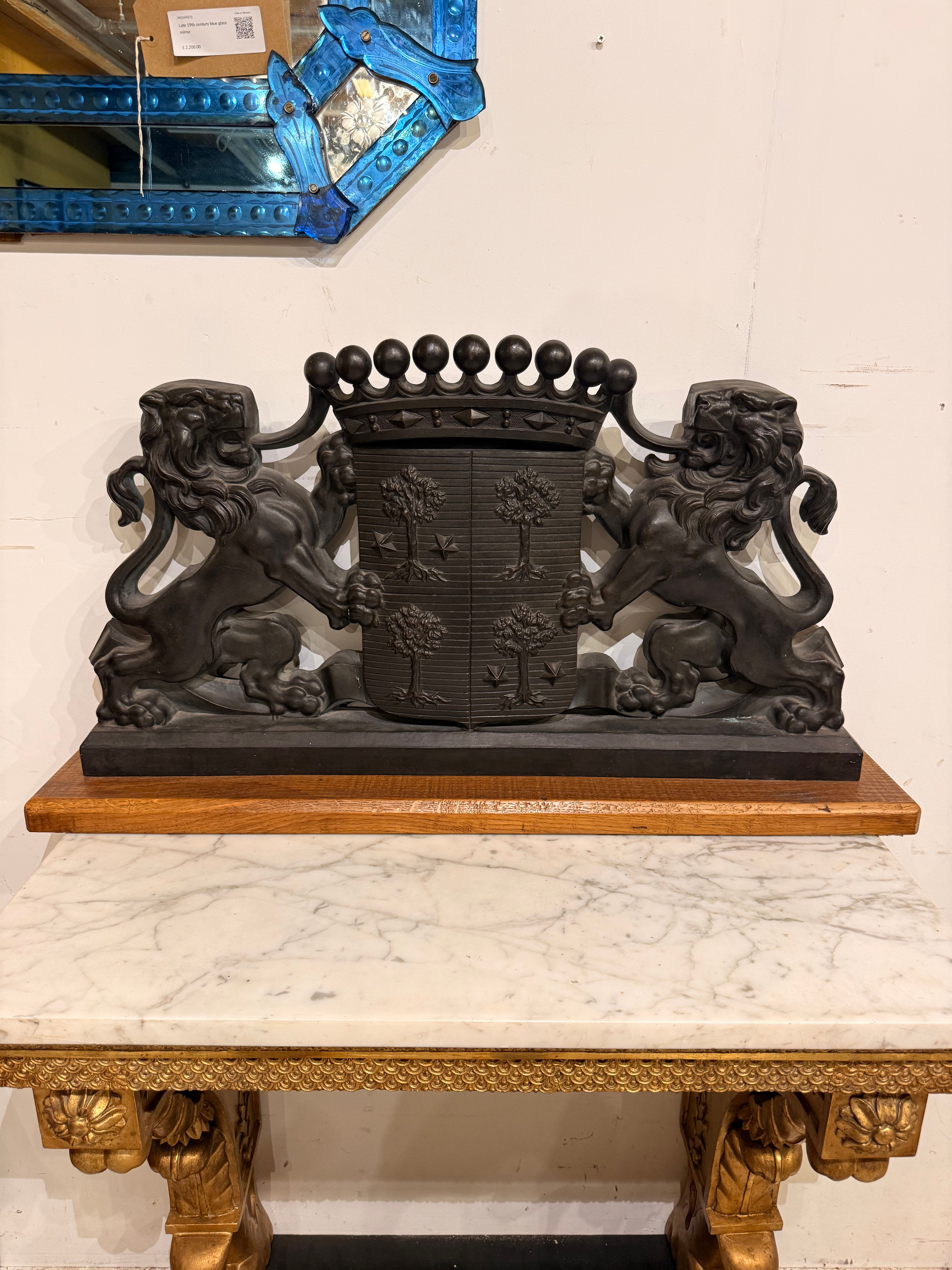 Rare C19th Bronze Coat Of Arms