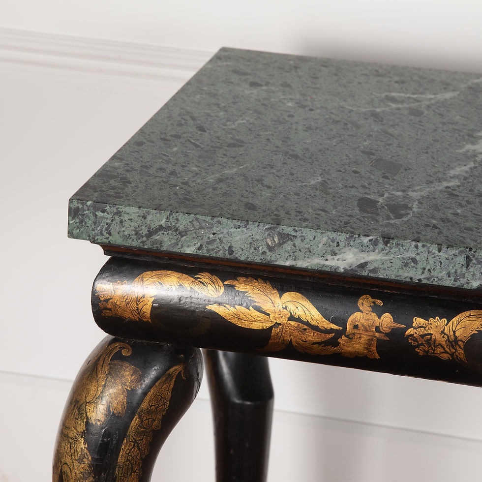 Thumbnail: Regency Chinoiserie and Marble Console Table