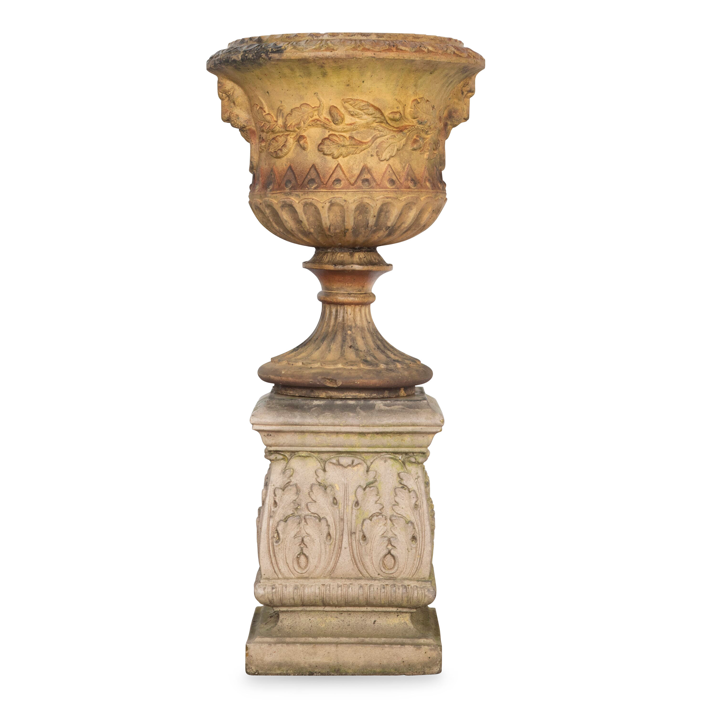 19th Century Terracotta Urn on Pedestal