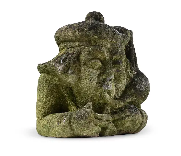 Early 19th Century Carved Stone Model of a Piper