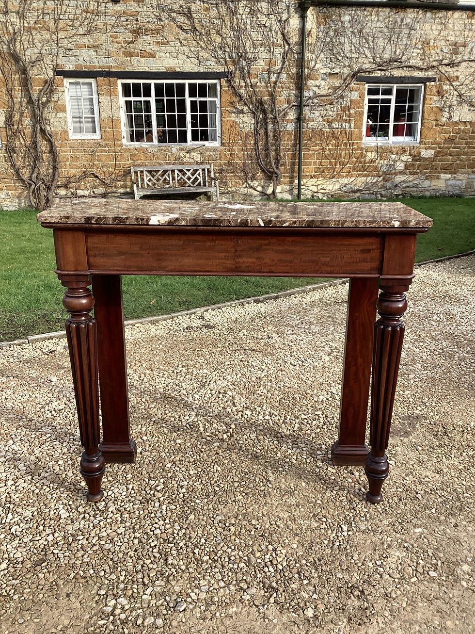 Regency Mahogany & Marble Console Table