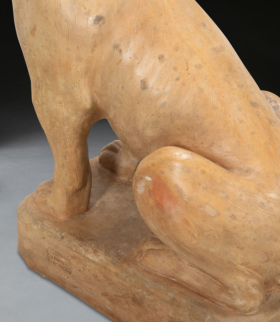 Thumbnail: 19th Century Life-size Terracotta Dog