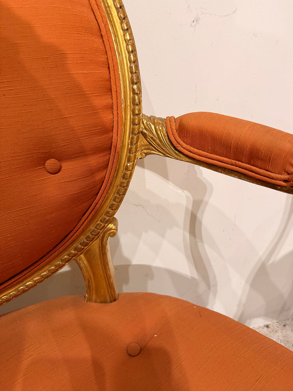 Thumbnail: Pair of Geo III Giltwood Open Armchairs