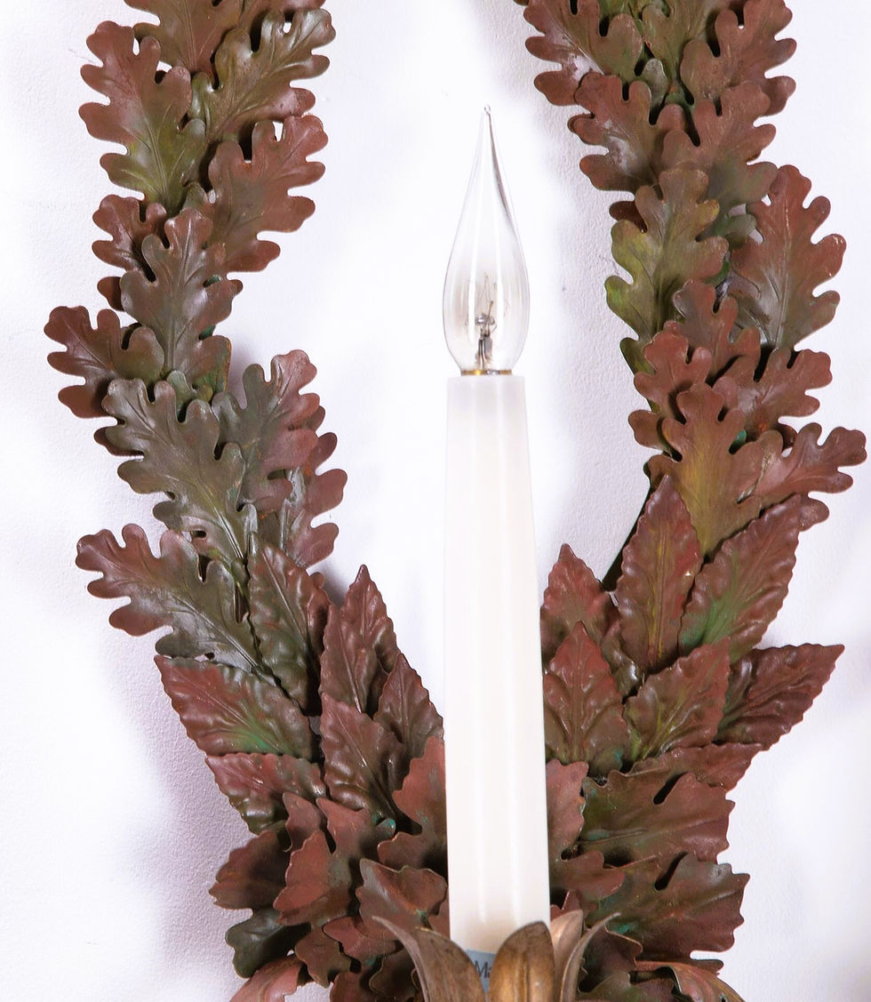 Thumbnail: Pair of  Painted Tole Wall Lights