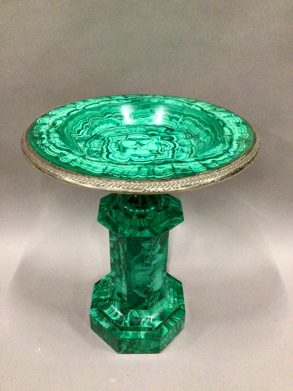 Thumbnail: Large C19th Russian Malachite Tazza