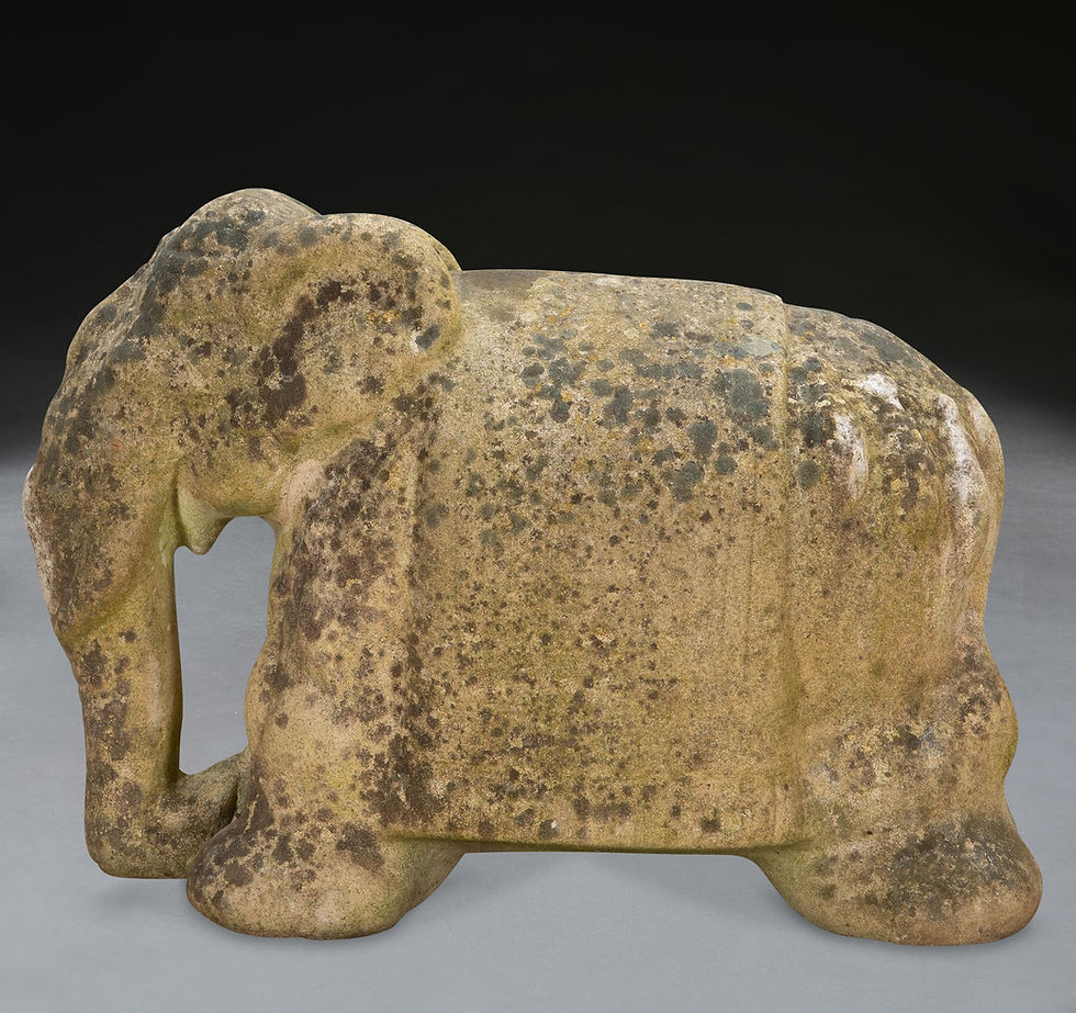 Thumbnail: Pair of Weathered Terracotta Elephants