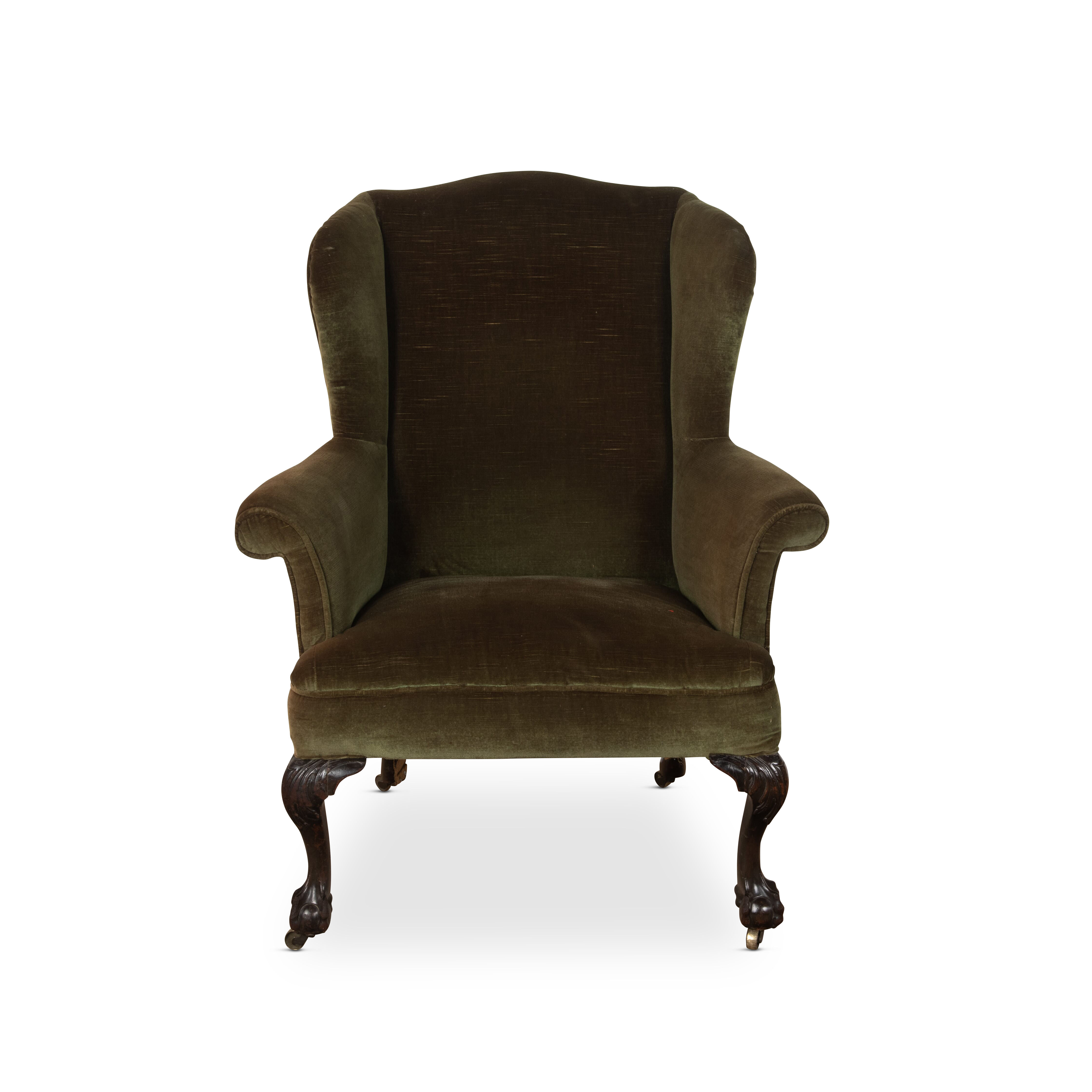 18th Century Mahogany Wing Armchair