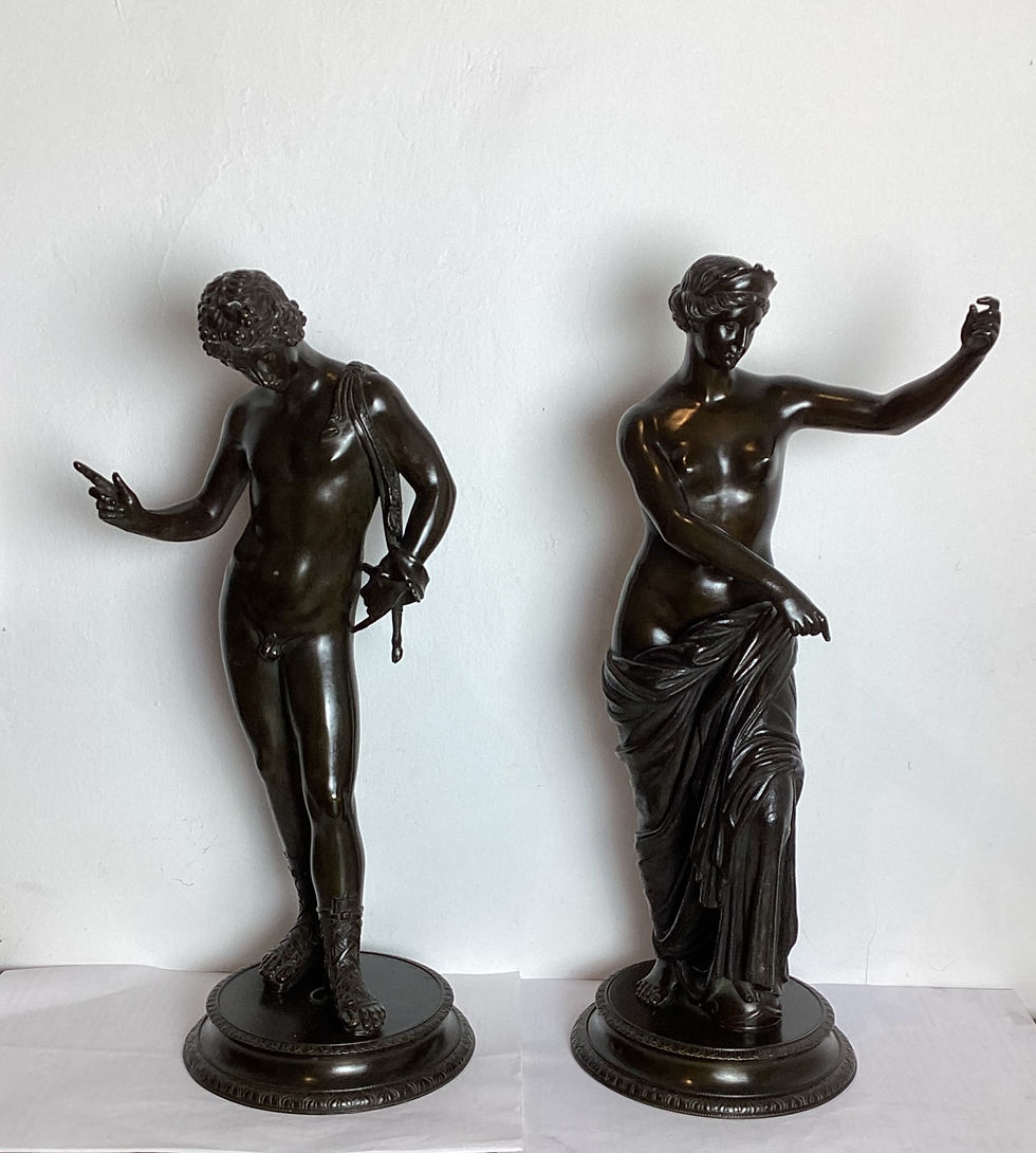 Thumbnail: 19th Century Pair of Grand Tour Bronzes (Narcissus & Venus)