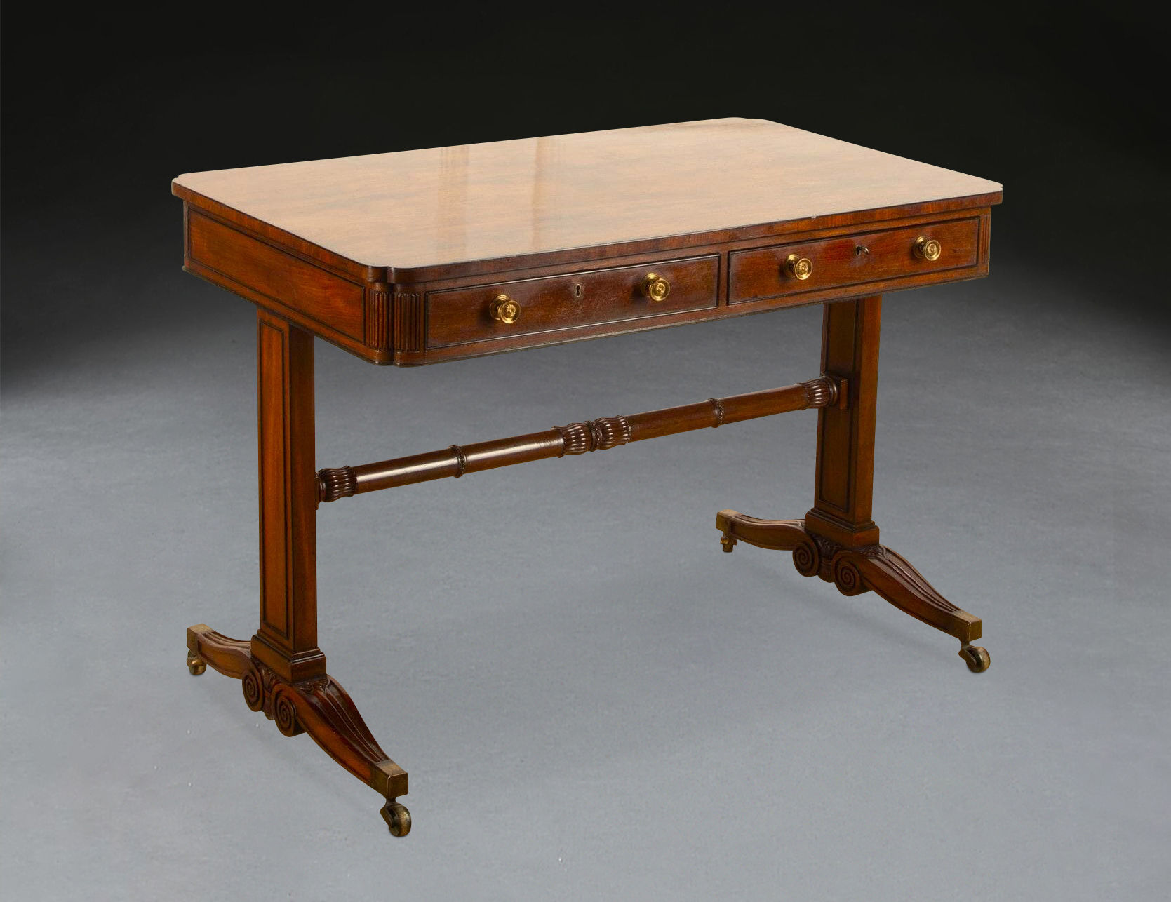 Regency Mahogany Freestanding Library Table