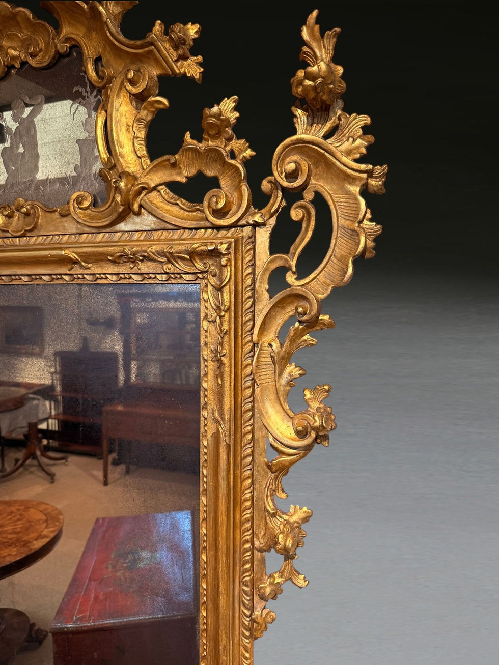 Thumbnail: Large Pair of C19th Italian Gilt Mirrors