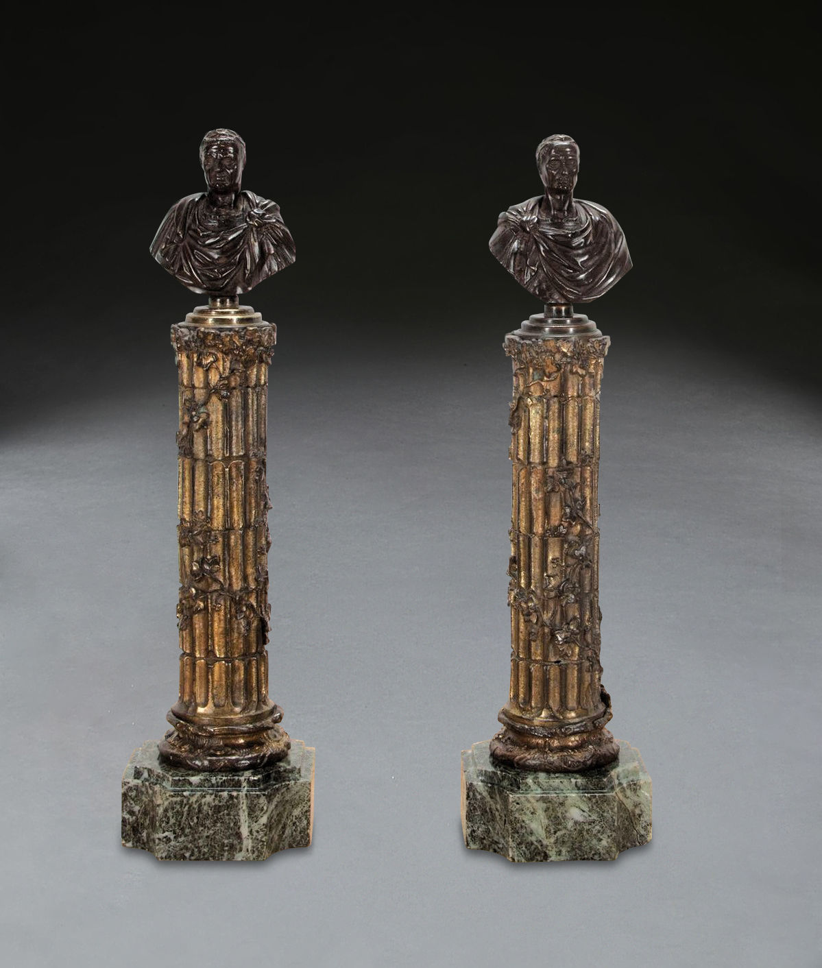 Pair Of 19th Century Grand Tour Bronze Columns