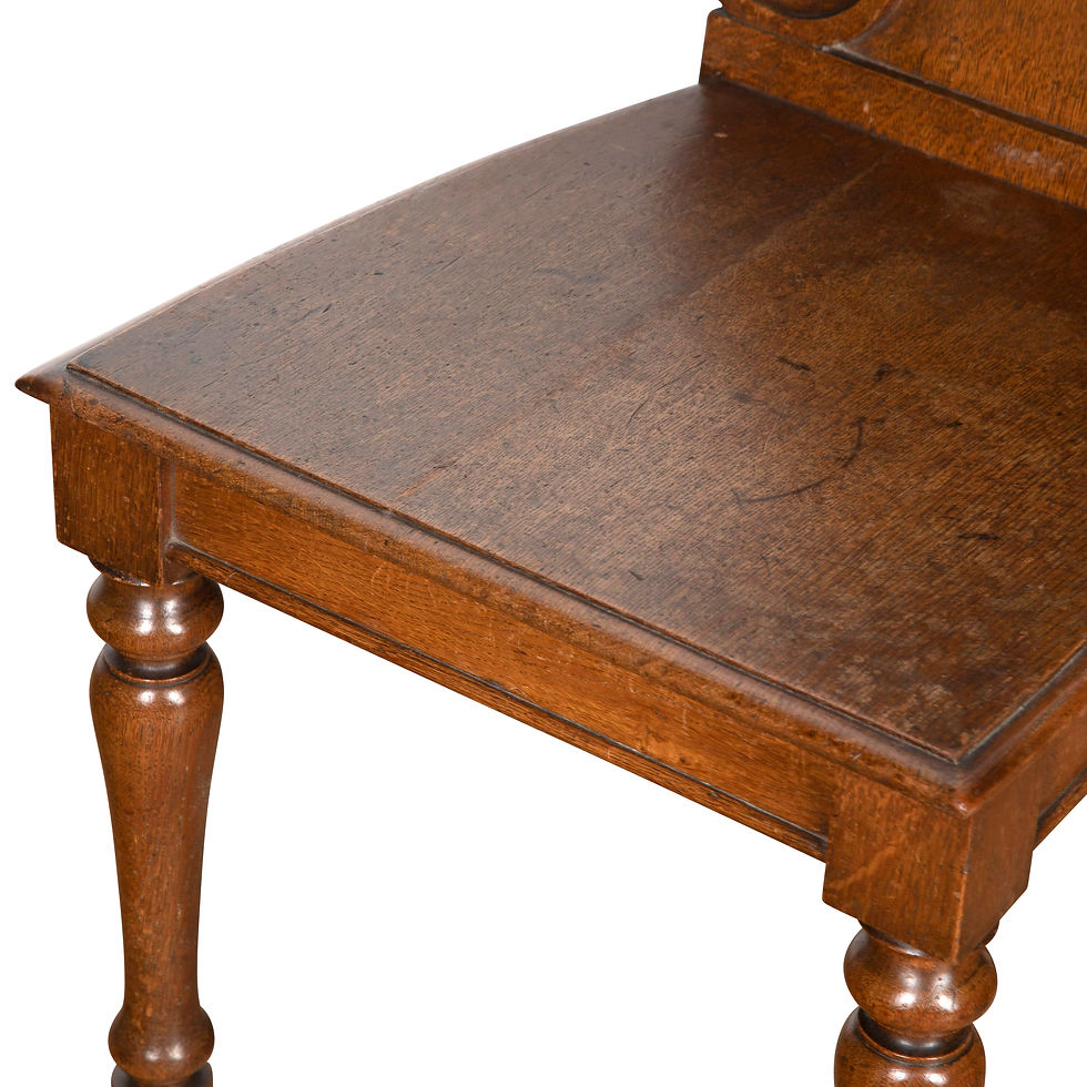 Thumbnail: 19th Century Pair of Oak Hall Chairs