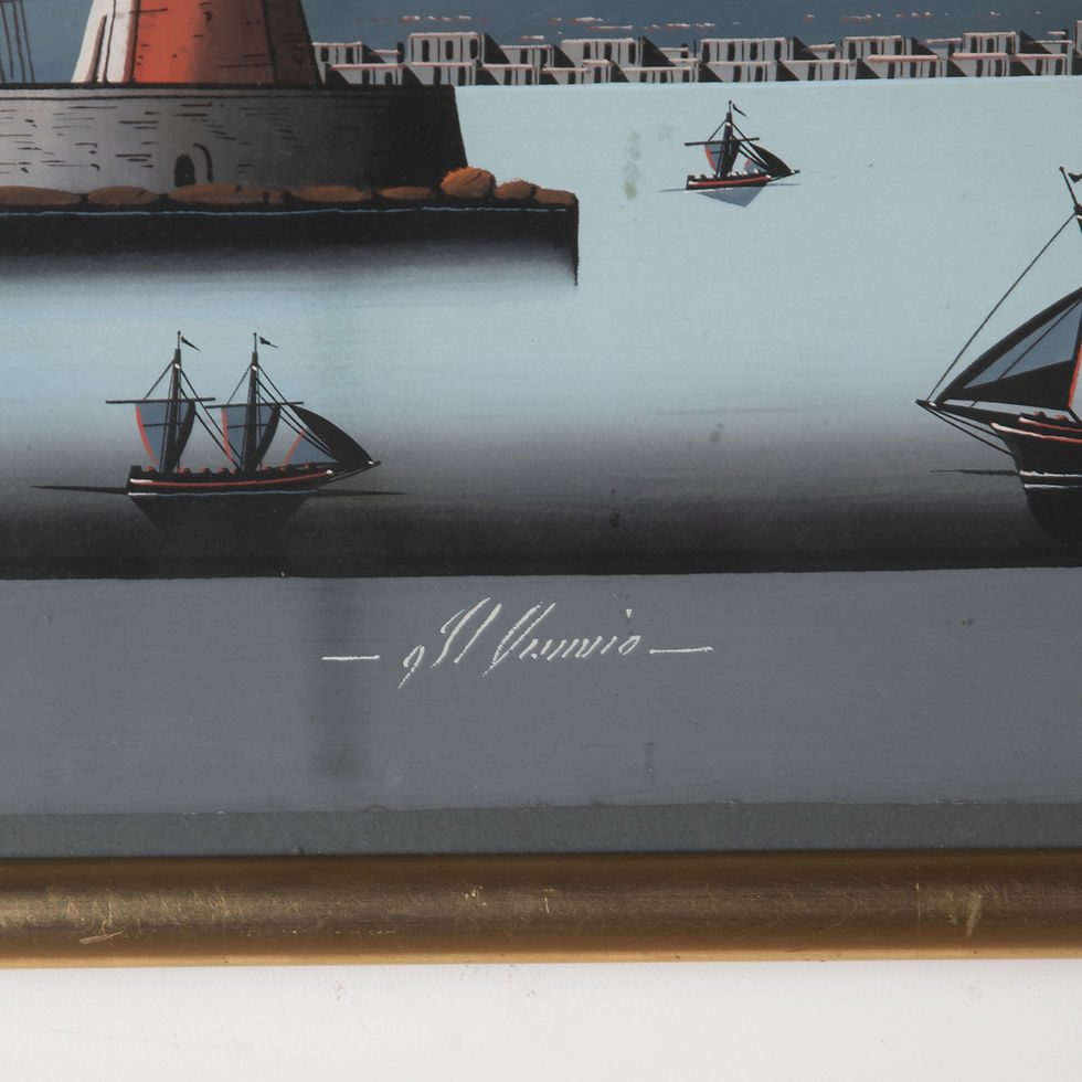 Thumbnail: Pair of Large Vesuvius Gouache Paintings