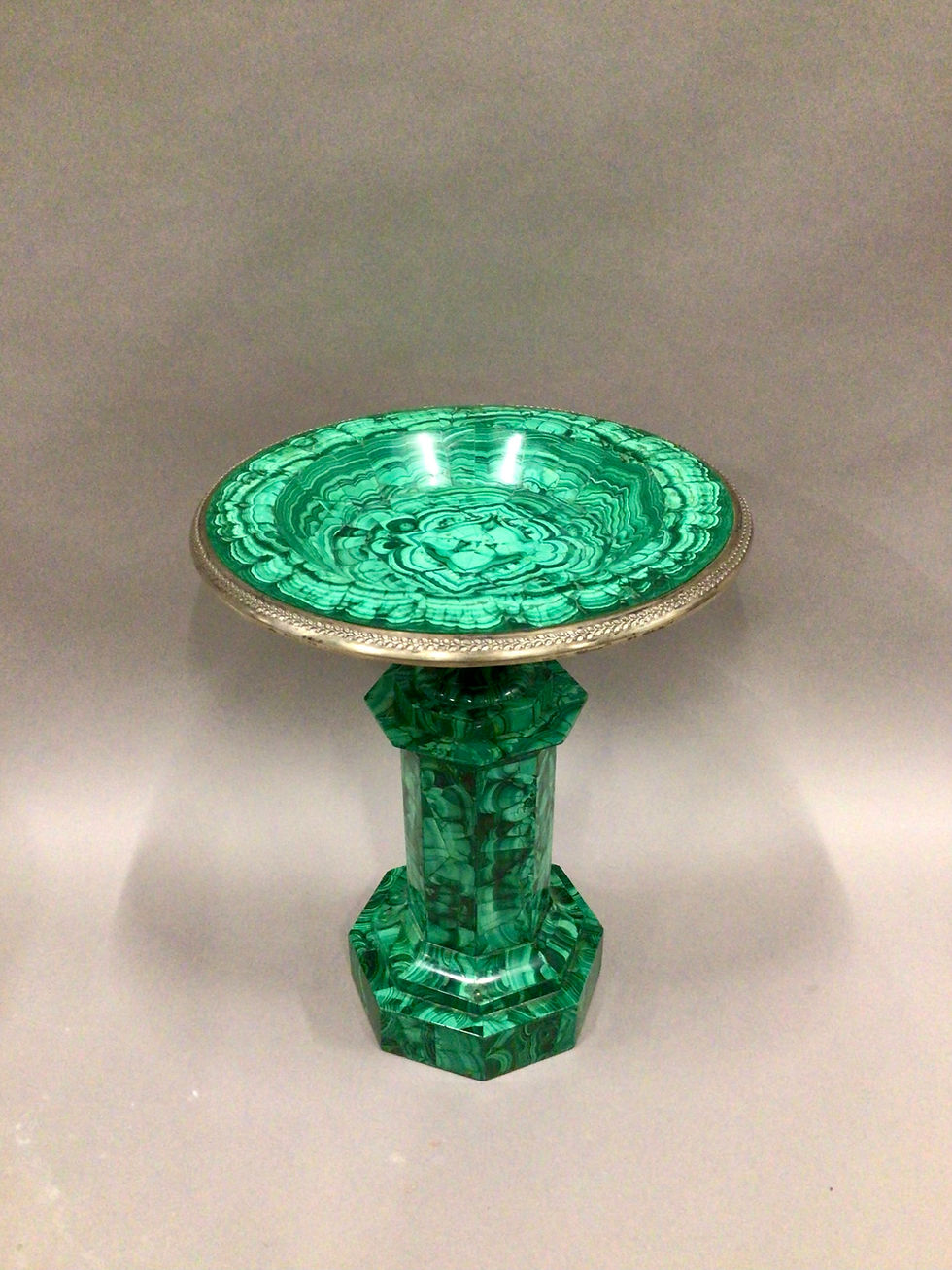 Thumbnail: Large C19th Russian Malachite Tazza