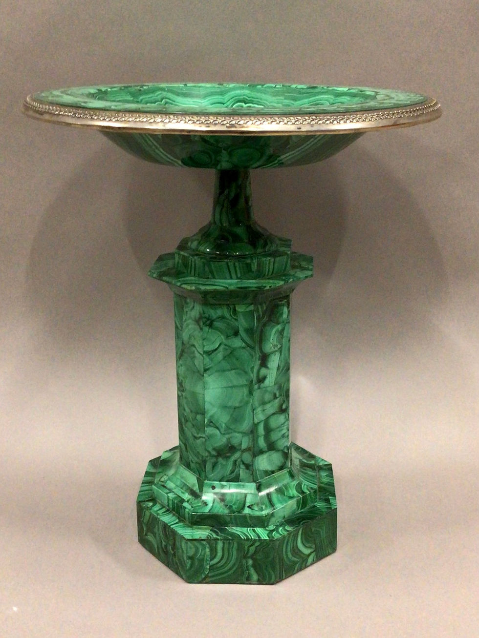 Thumbnail: Large C19th Russian Malachite Tazza