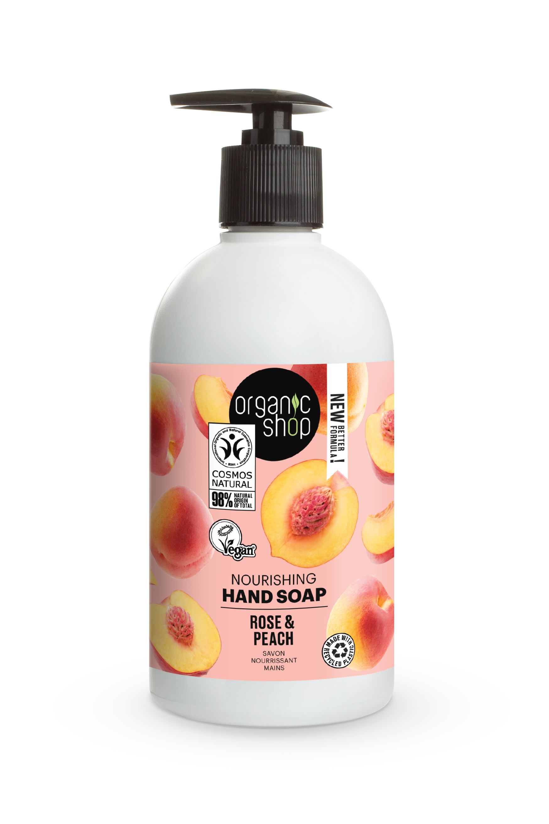 ORGANIC SHOP - JABÓN LÍQUIDO DE MANOS NUTRITIVO - ROSA Y DURAZNO