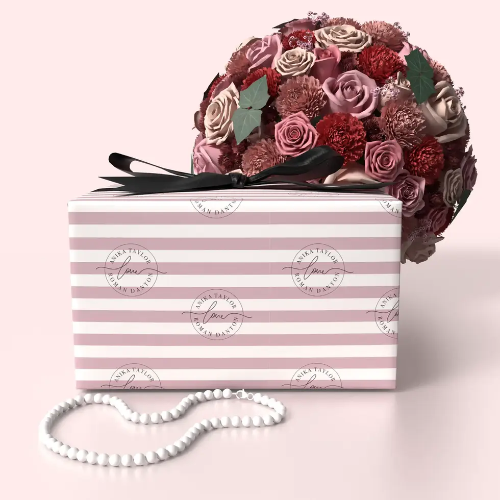engagement wrapping paper with custom name