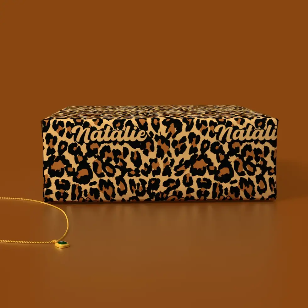 repeating name pattern gift wrap