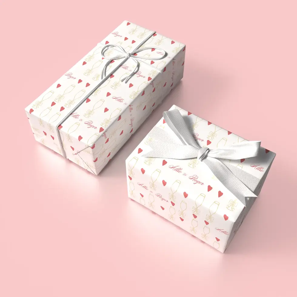 personalized engagement party wrapping paper