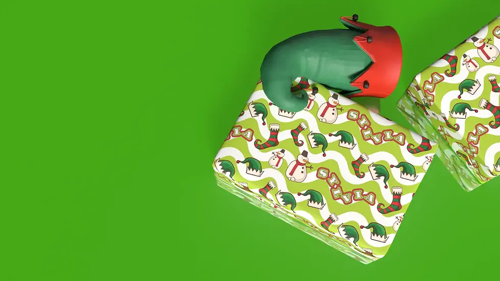 custom christmas elf gift wrap