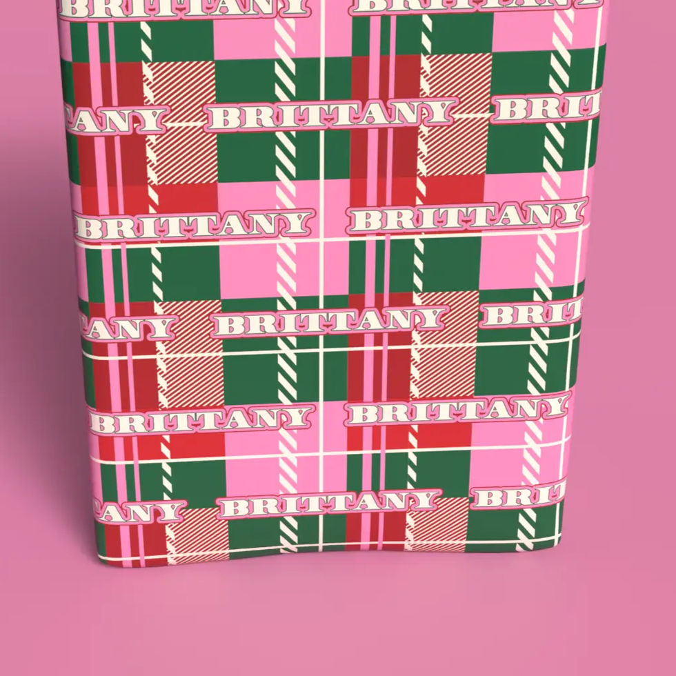 trendy preppy plaid wrapping paper