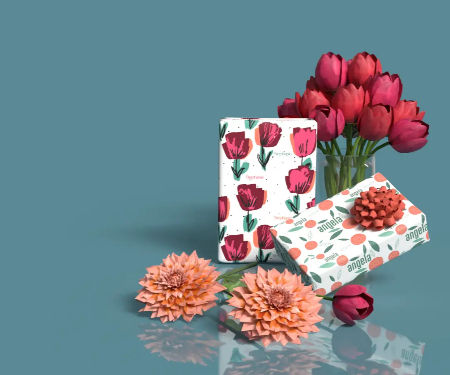 Personalized Floral Wrapping Paper