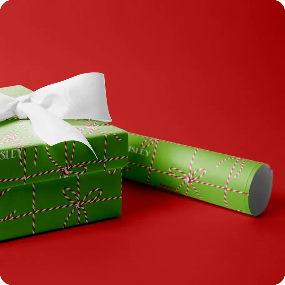 personalized candy cane wrapping paper with name