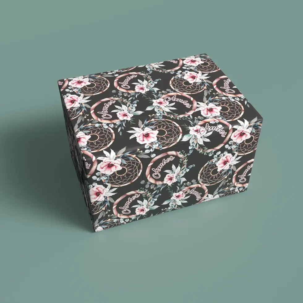 watercolor dreamcatcher birthday wrapping paper