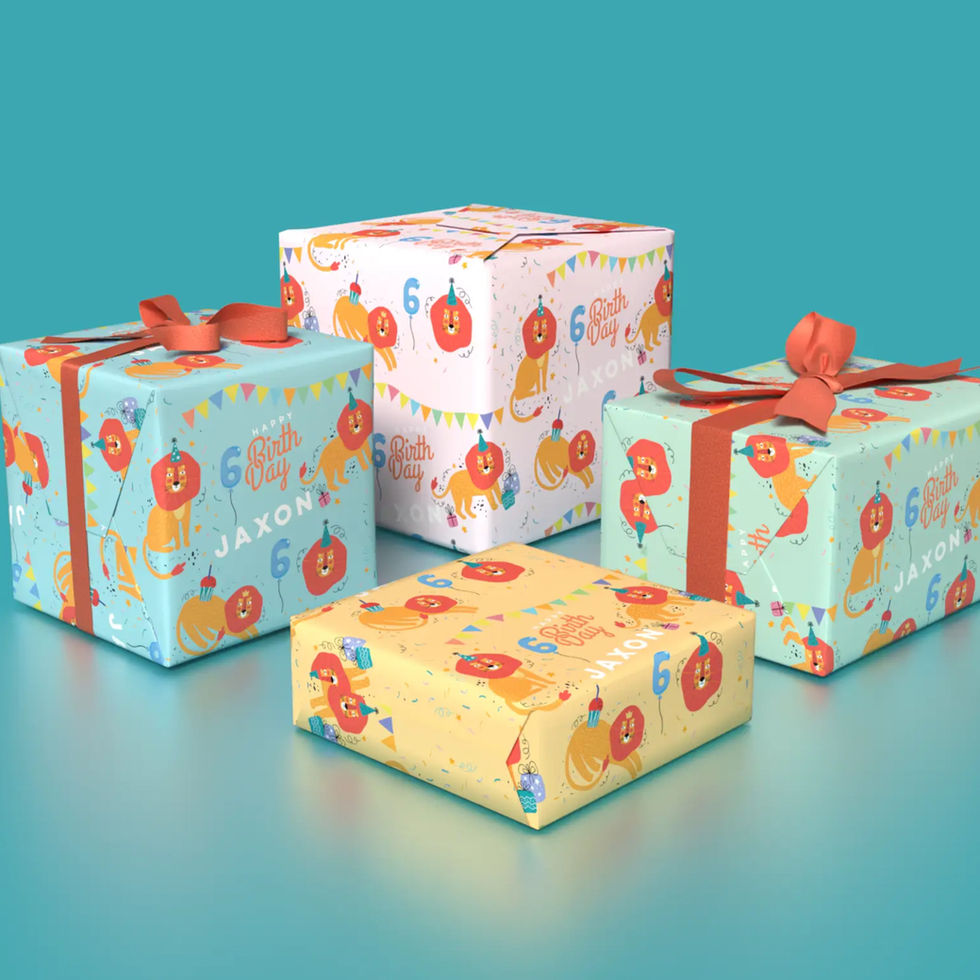 custom name and age kids birthday gift wrap