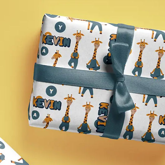 modern personalized gift wrap for kids