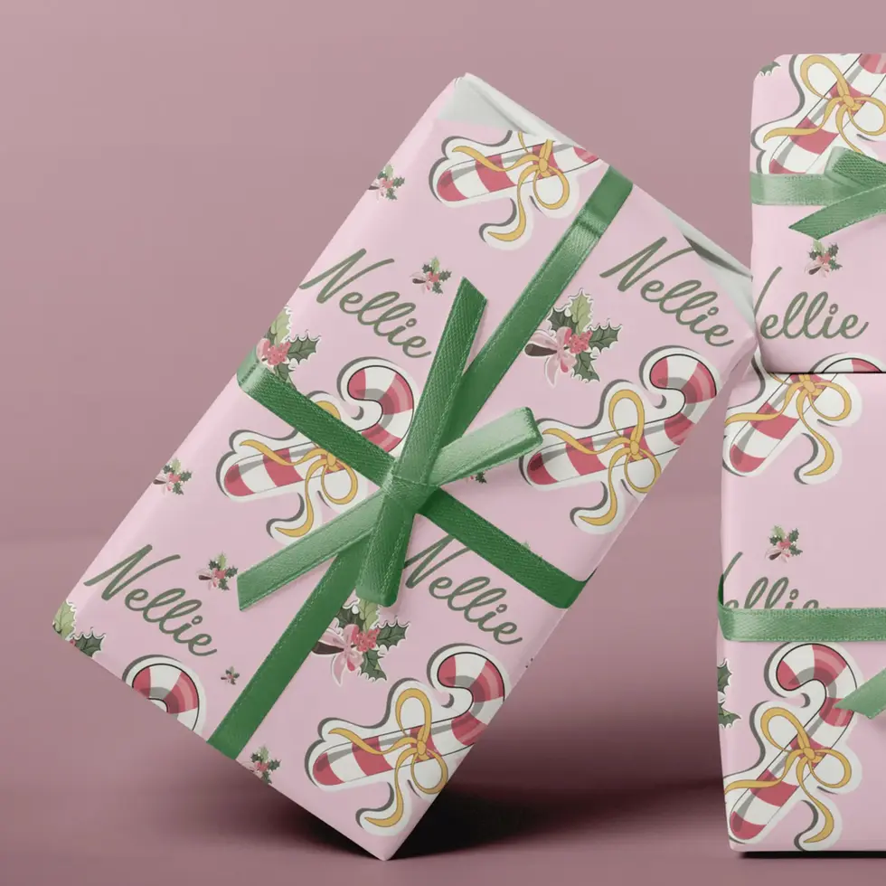 cute christmas gift wrap with name