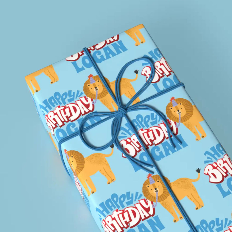 playful animal birthday party wrap