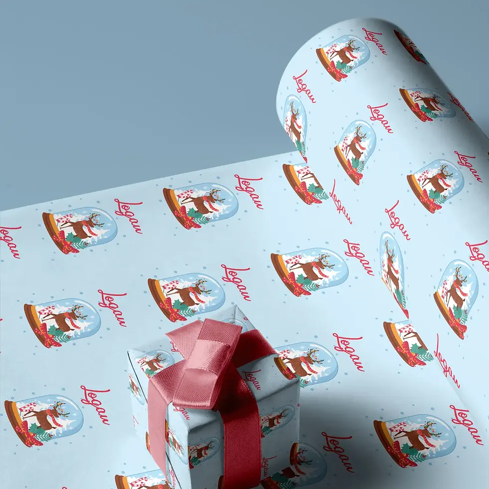 custom name snowglobe gift wrap