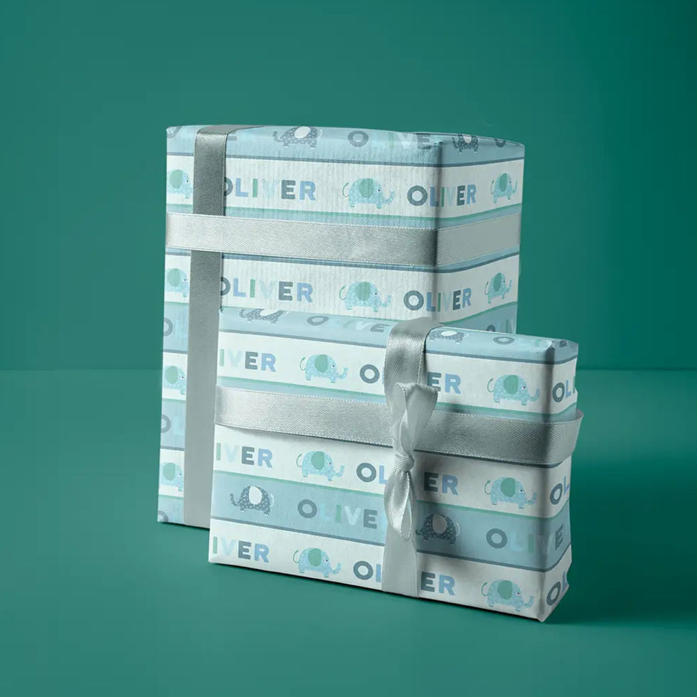 personalized elephant wrapping paper