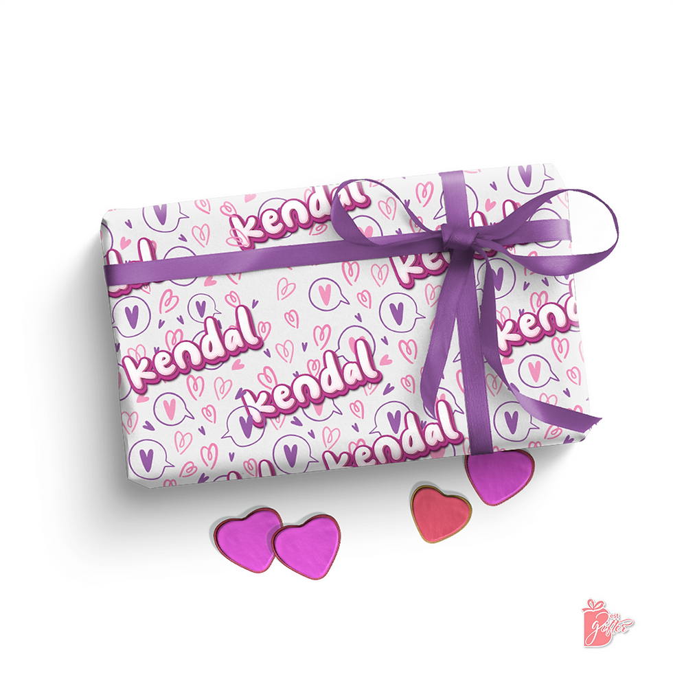This dreamy gift-wrapping paper is perfect for any occasion where love is in the air. The soft lavender, pink, and purple col