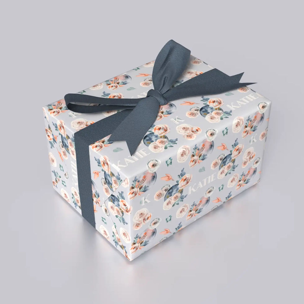 dreamy watercolor personalized wrapping paper