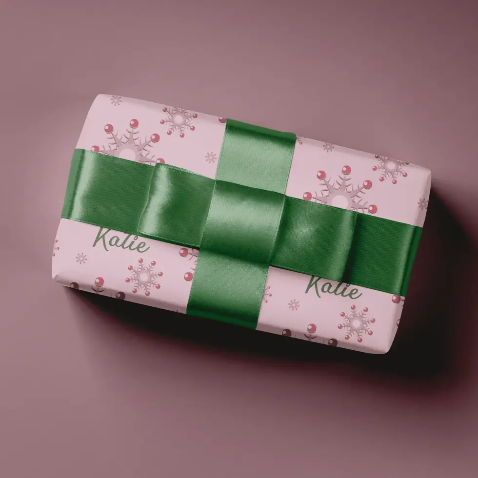 teen girl personalized christmas wrapping paper