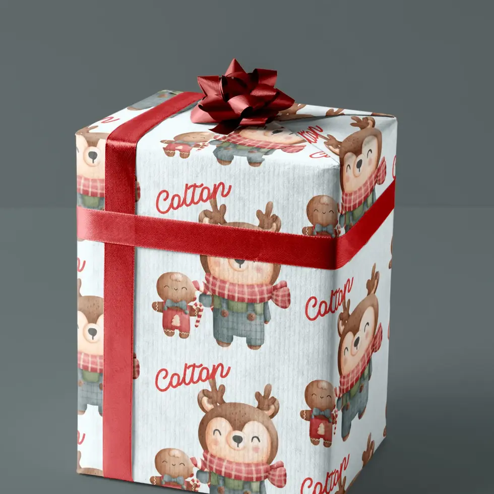 toddler name christmas wrapping paper