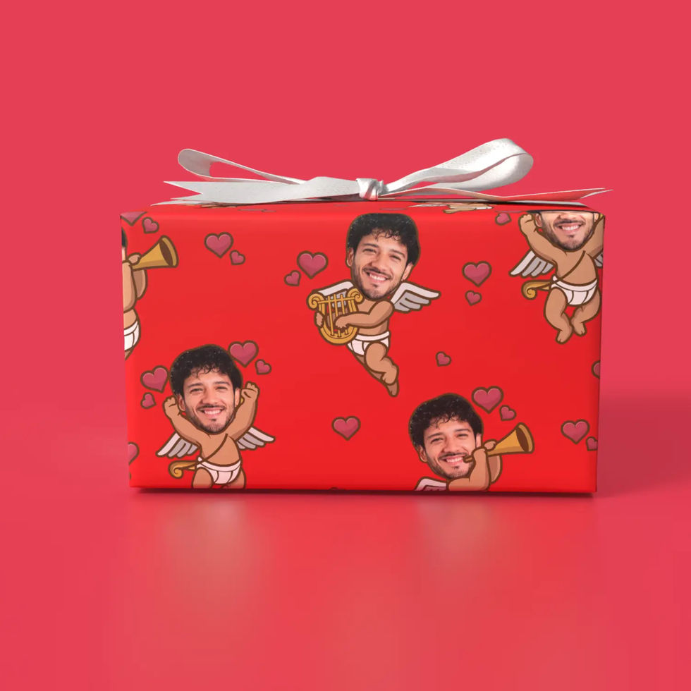 cupid custom photo face personalized wrapping paper