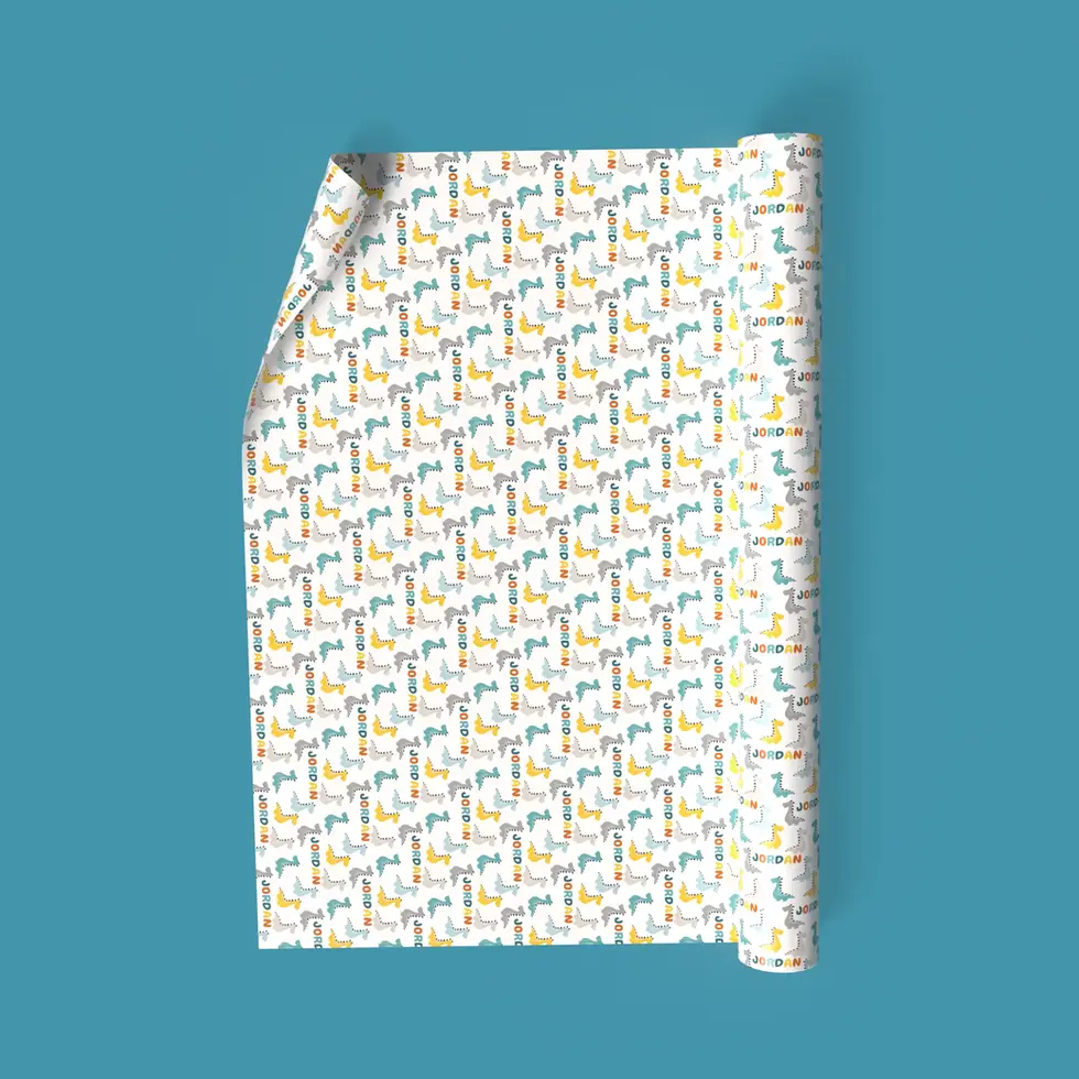 rainbow longnecks personalized kids gift wrap