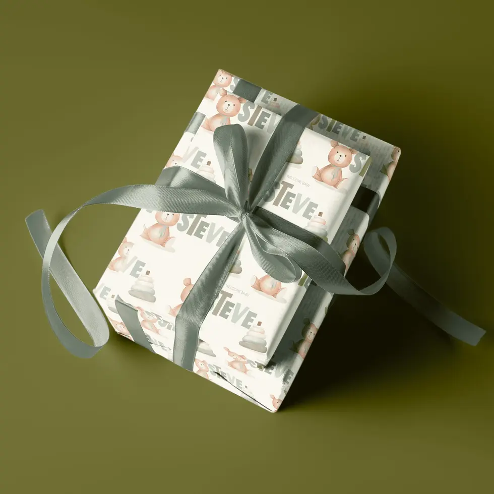 earthy tone baby wrapping paper