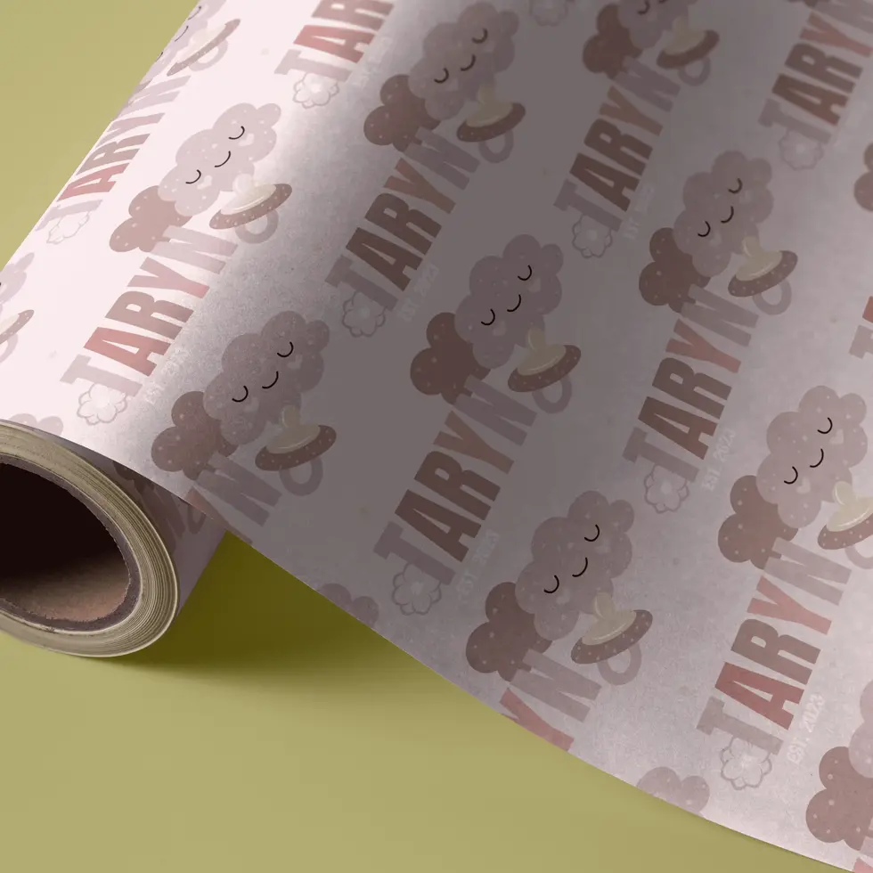 personalized baby girl custom gift wrap