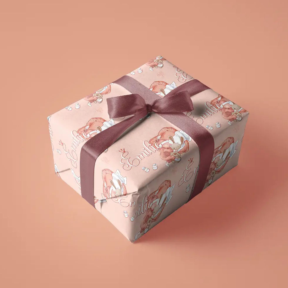 first slumber personalized baby girl wrapping paper