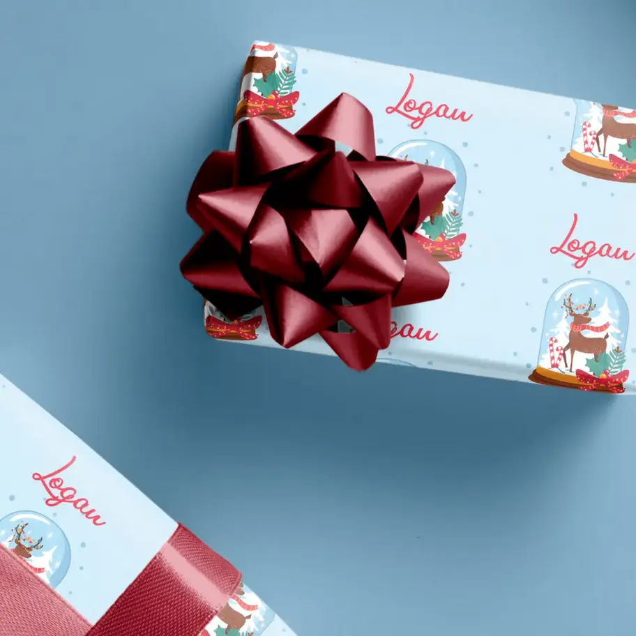 cute christmas wrapping paper personalized
