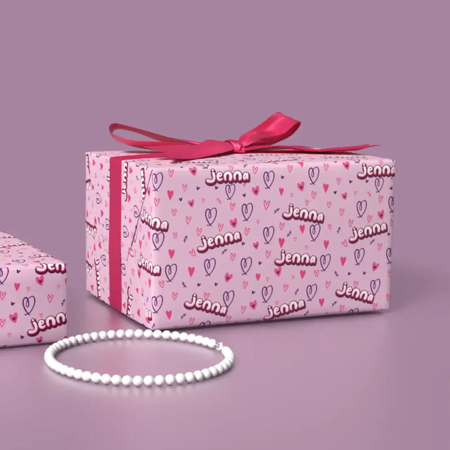 custom wrapping paper with hearts