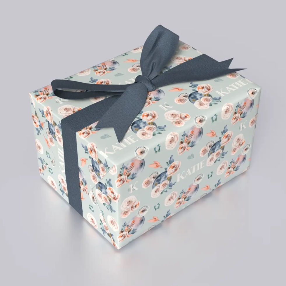 peach sage green dusty blue white floral wrap