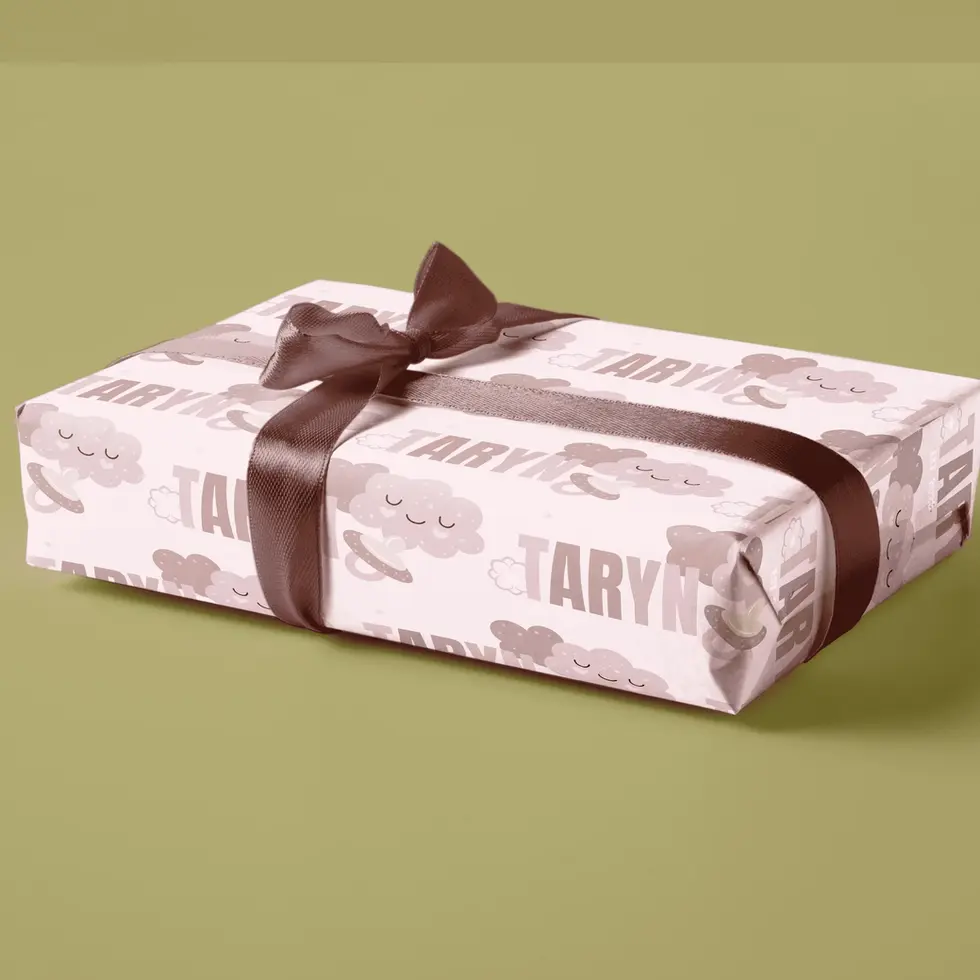 boho baby shower custom gift wrap