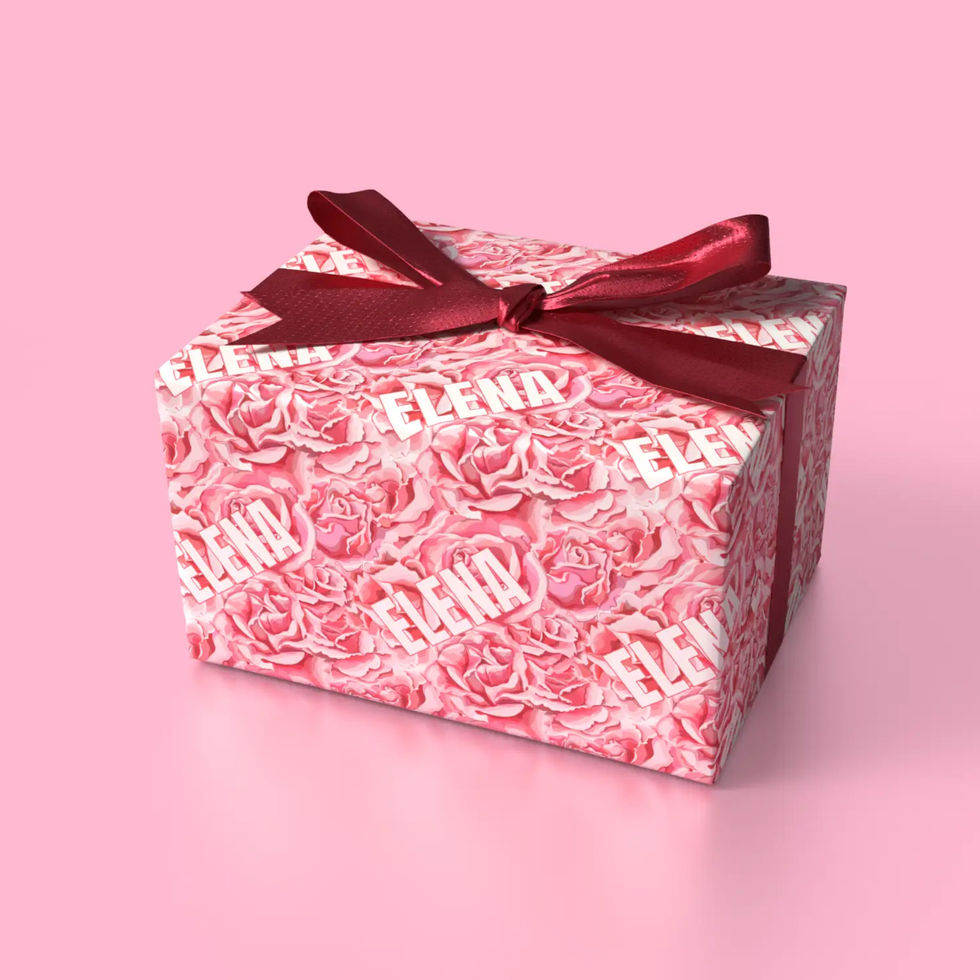 personalized modern roses anniversary gift wrap